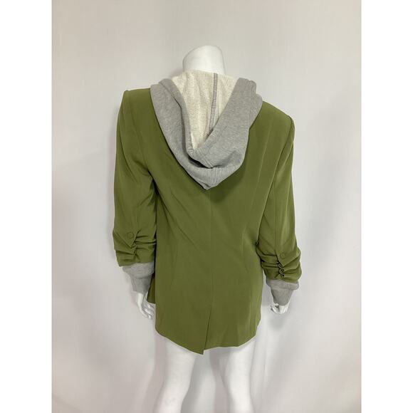 Cinq A Sept 'Khloe' Green Hooded Jacket Size 8 - Picture 3 of 4